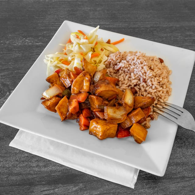 Brown Stew Trumpet Mushroom (Vegan).